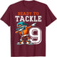 9th Birthday - Football Birthday Party - 9th Birthday T-Shirt - T-Shirt | Maroon