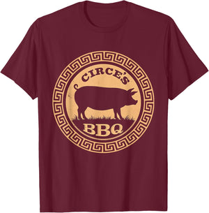 Funny Greek Mythology Circe's BBQ Odyssey T-Shirt - T-Shirt | Maroon
