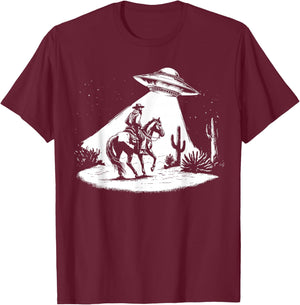 UFO Howdy Alien Cowboy Halloween Costume Ufo Western T-Shirt - T-Shirt | Maroon