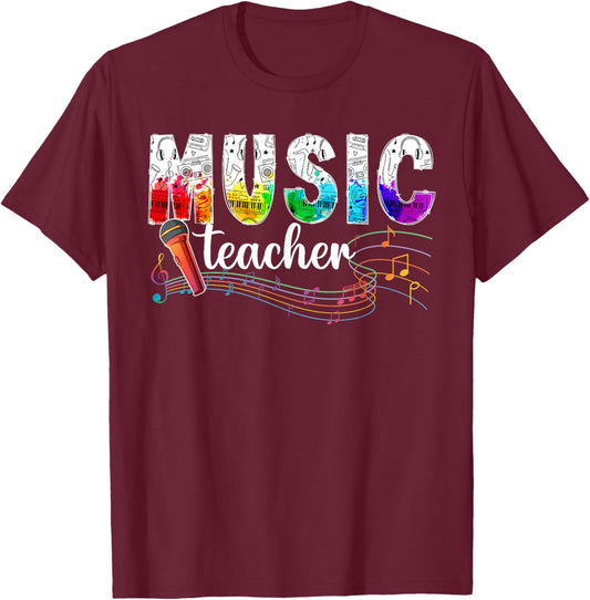 Music Teacher Music Teaching Music Teachers T-Shirt - T-Shirt | Maroon
