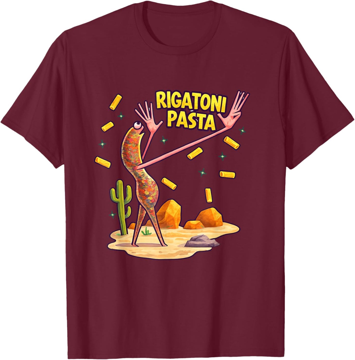 Marcus Worm Rigatoni Pasta Gifts | Marcus Pasta Clothing T-Shirt - T-Shirt | Maroon