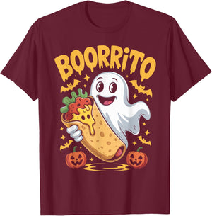 Boorrito Funny Boo Spooky Ghost Burrito Halloween Costume T-Shirt - T-Shirt | Maroon