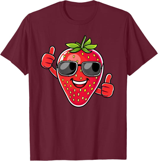 Funny Strawberry T-Shirt - T-Shirt | Maroon
