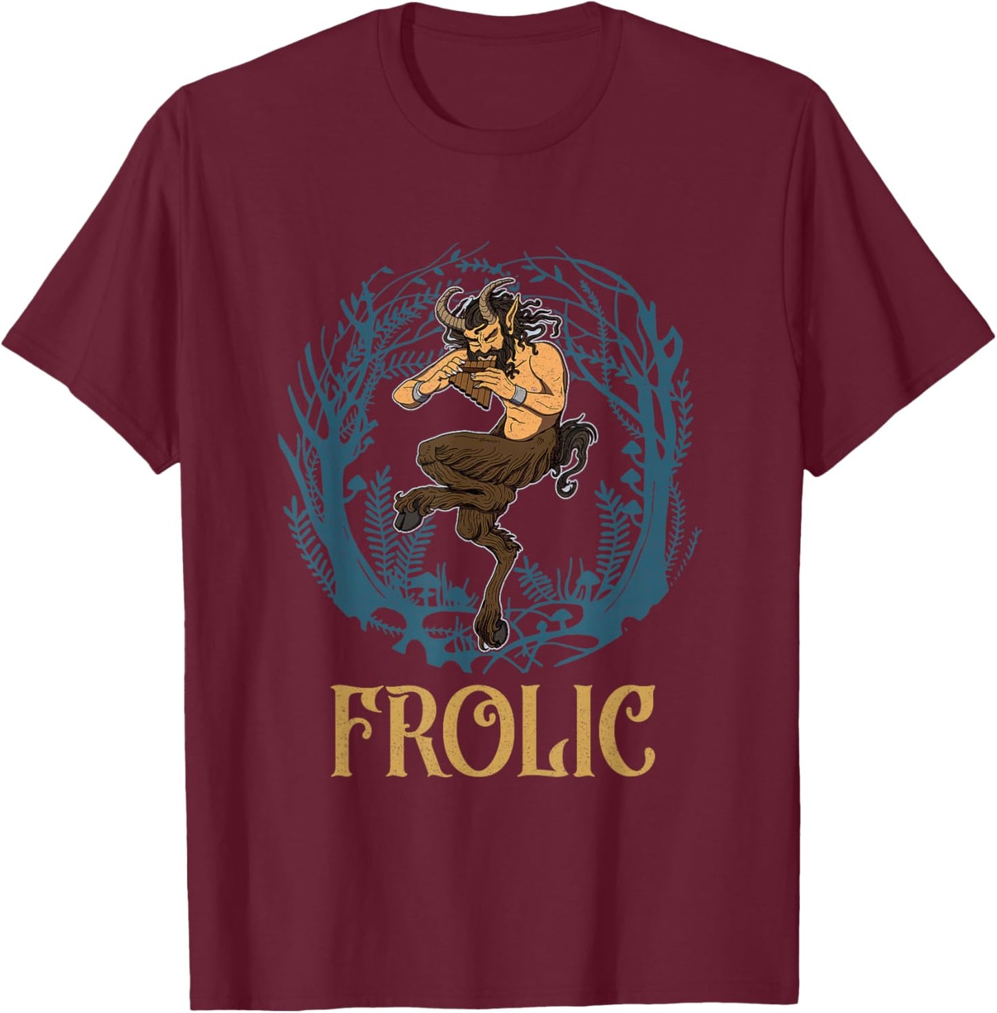 Satyr mythical Greek Greece mythological ancient Pan T-Shirt - T-Shirt | Maroon