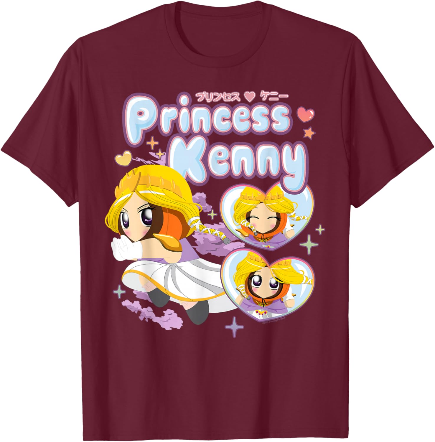 South Park Princess Kenny Anime Kawaii Chibi Style T-Shirt - T-Shirt | Maroon