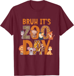 Funny Zoo Day Kids Bruh Its Zoo Day T-Shirt - T-Shirt | Maroon