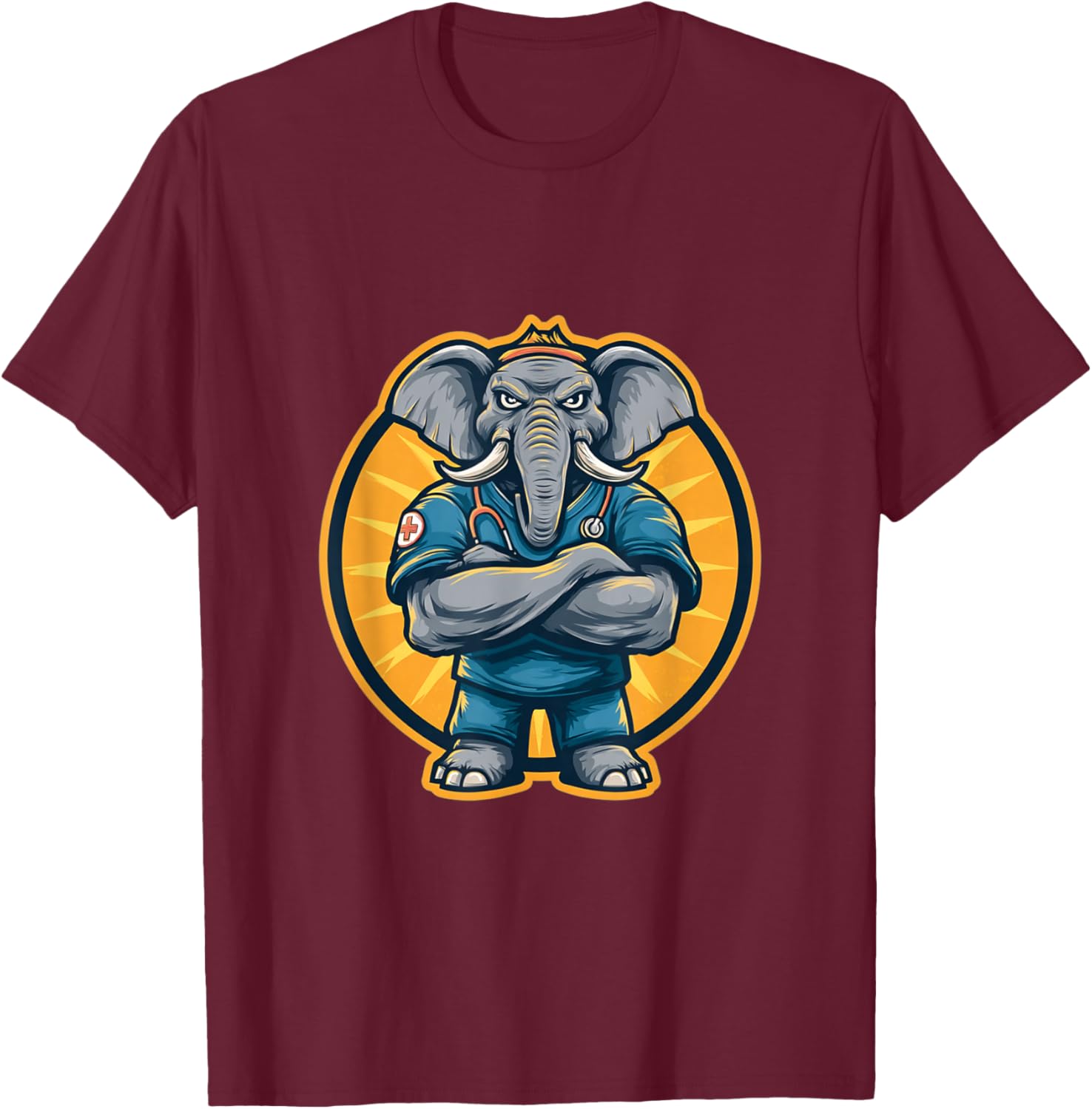 Soins Aux Éléphants T-Shirt - T-Shirt | Maroon