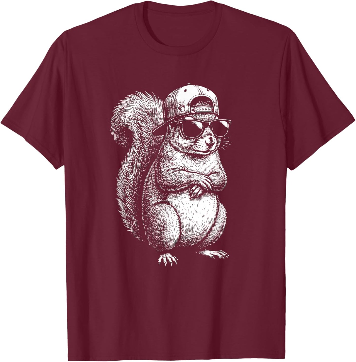 Squirrel Sunglasses Cool Men Boy Squirrel T-Shirt - T-Shirt | Maroon