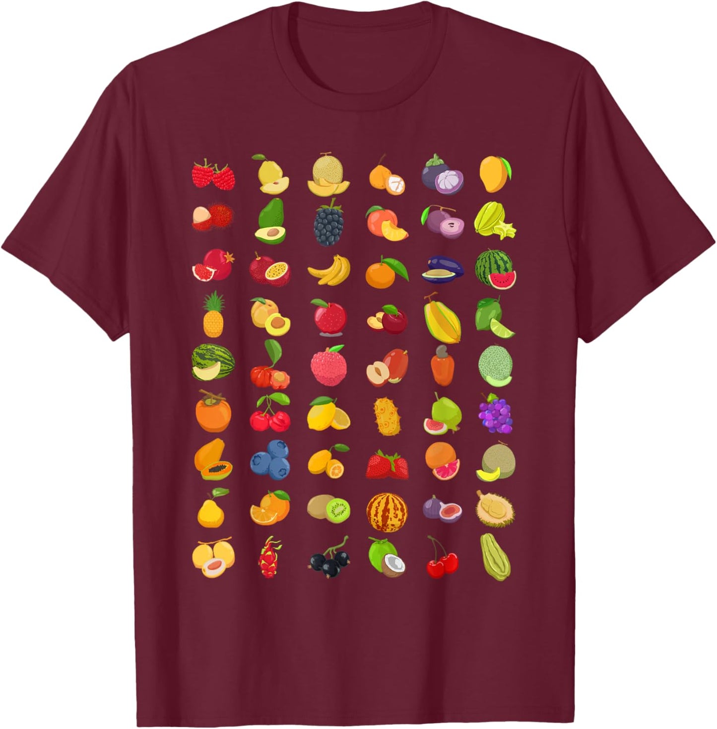 Many Different Fruits T-Shirt - T-Shirt | Maroon