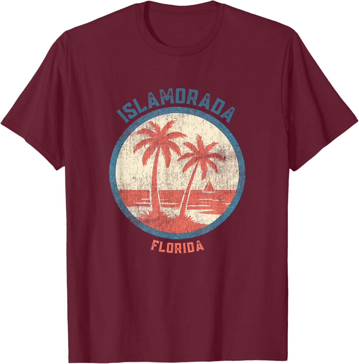 Islamorada Florida Retro Vintage Souvenir Gift T-Shirt - T-Shirt | Maroon