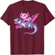 Anime Kawaii Axolotl Dragon T-Shirt - T-Shirt | Maroon