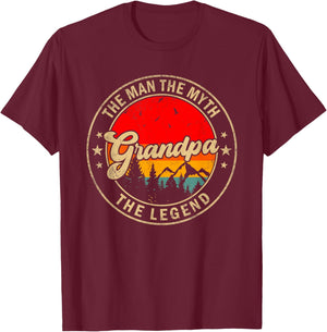 Grandpa the Man the Myth the Legend Father's Day for Grandpa T-Shirt - T-Shirt | Maroon