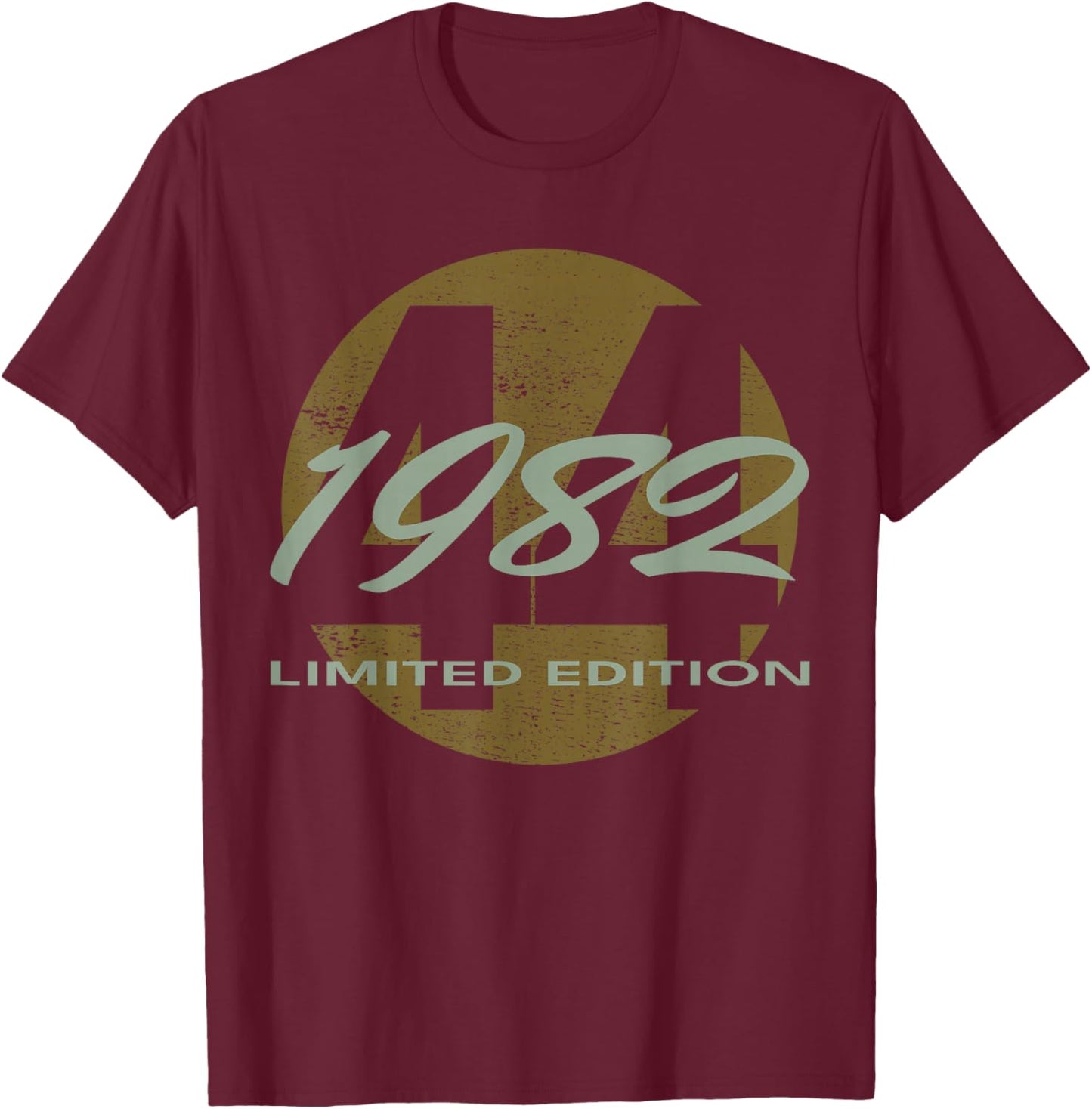 44th Birthday Man Woman 44 Years 1982 Funny Gift T-Shirt - T-Shirt | Maroon
