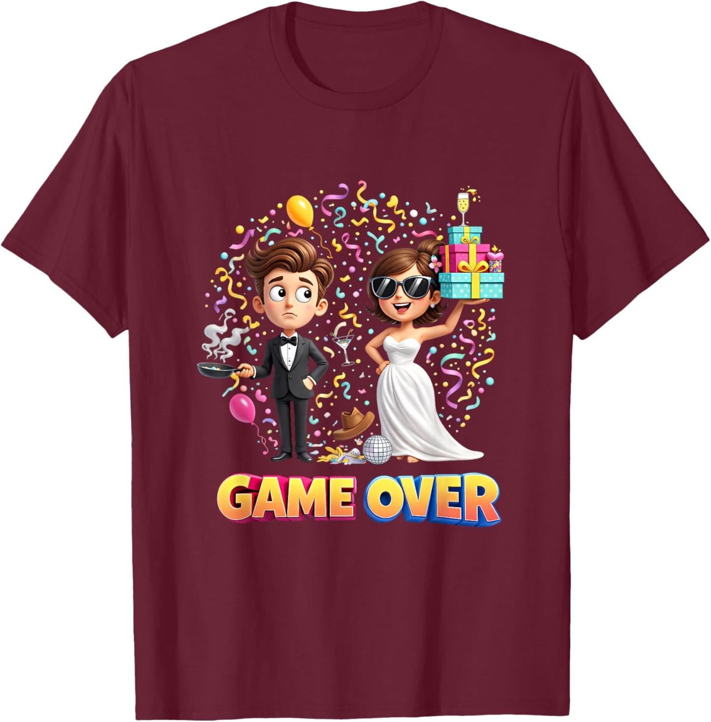 Bachelorette Marriage T-Shirt - T-Shirt | Maroon
