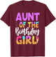 Aunt Of The Birthday Girl Ice Cream Party Family Matching T-Shirt - T-Shirt | Maroon