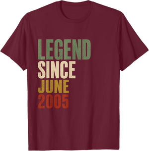 21 Years Old Legend Since May 2005 21st Birthday Gifts T-Shirt - T-Shirt | Maroon