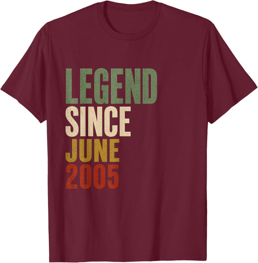 21 Years Old Legend Since May 2005 21st Birthday Gifts T-Shirt - T-Shirt | Maroon
