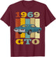 69 1969 GTO Vintage Silhouette Muscle Car T-Shirt - T-Shirt | Maroon