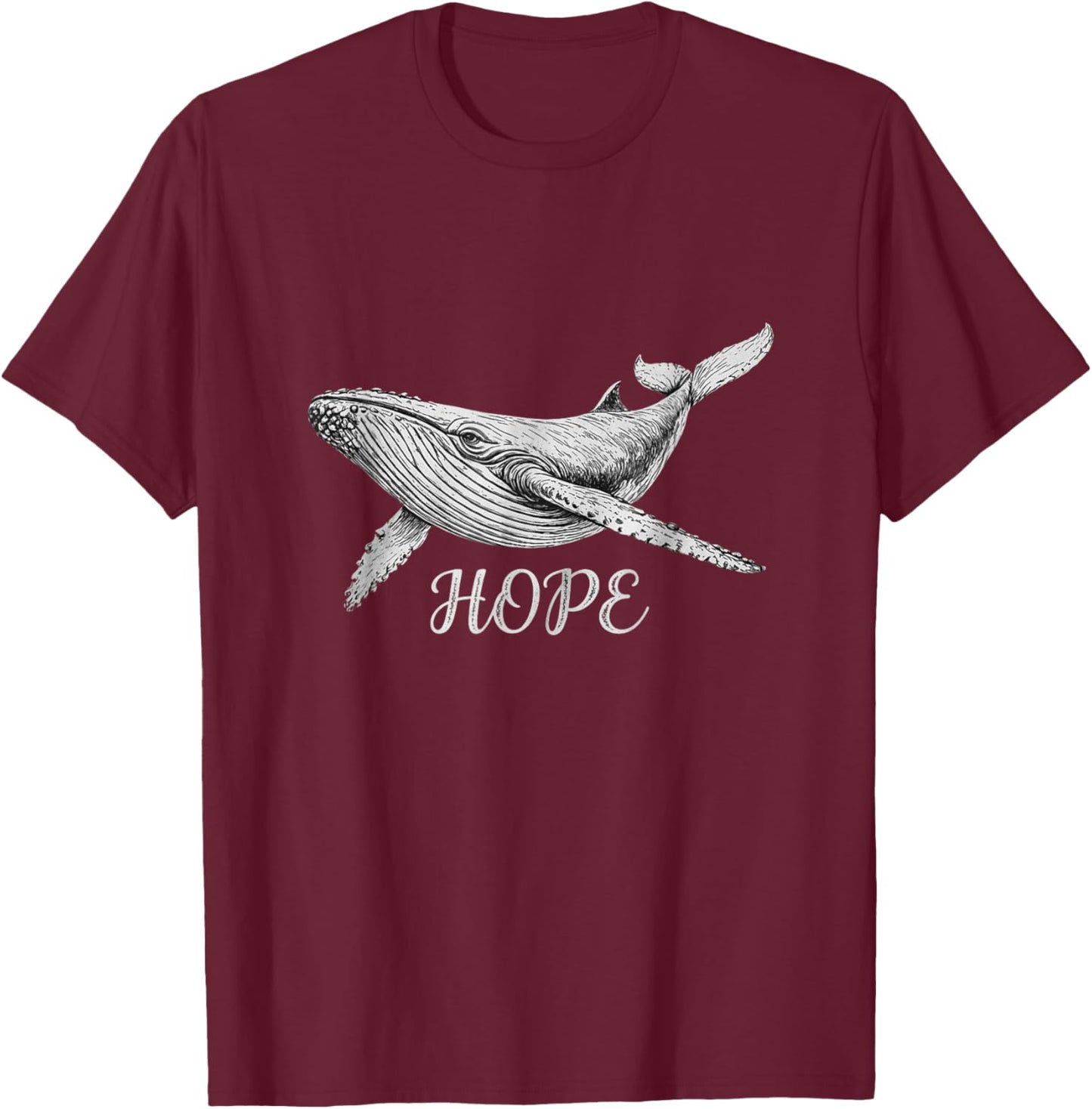 Buckelwal Hope Design Walrettung Ostsee T-Shirt - T-Shirt | Maroon