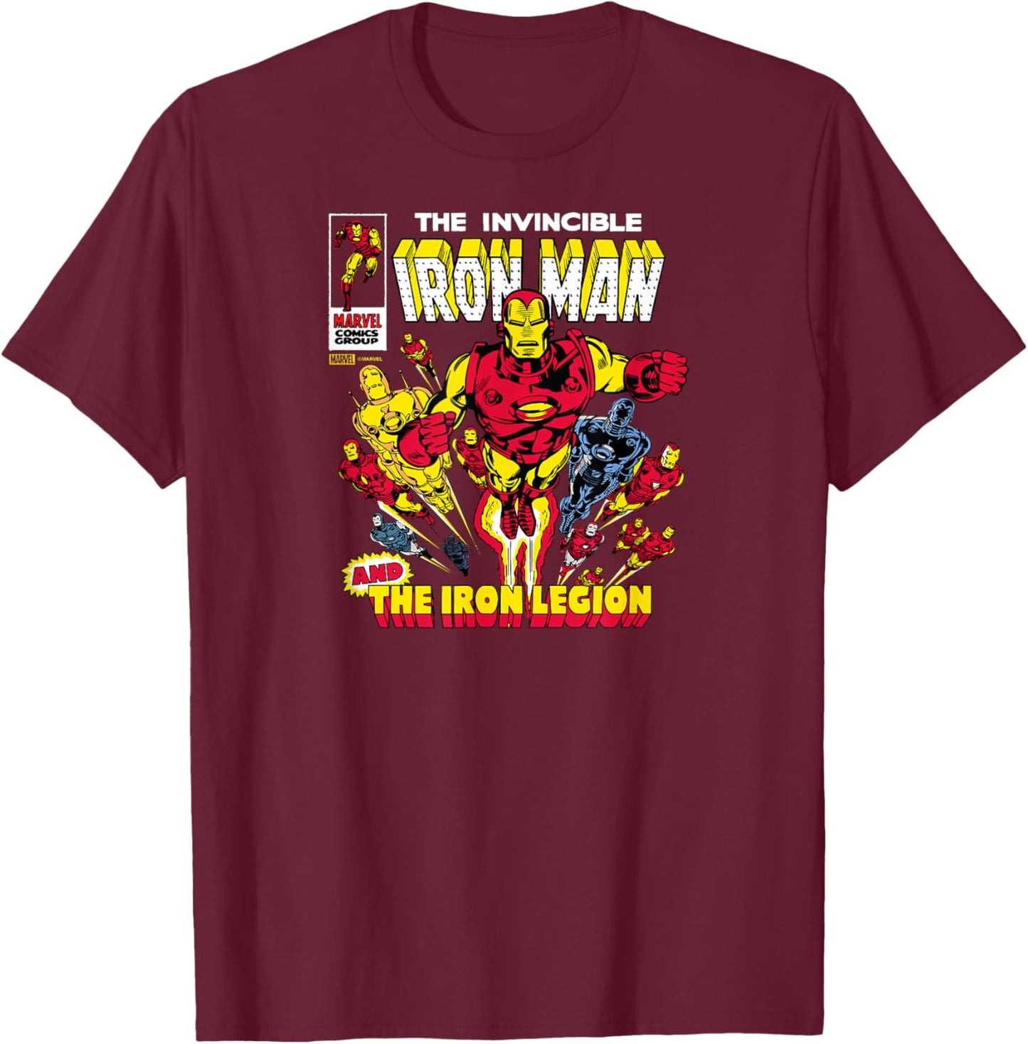 Iron Man - Comic Cover T-Shirt - T-Shirt | Maroon