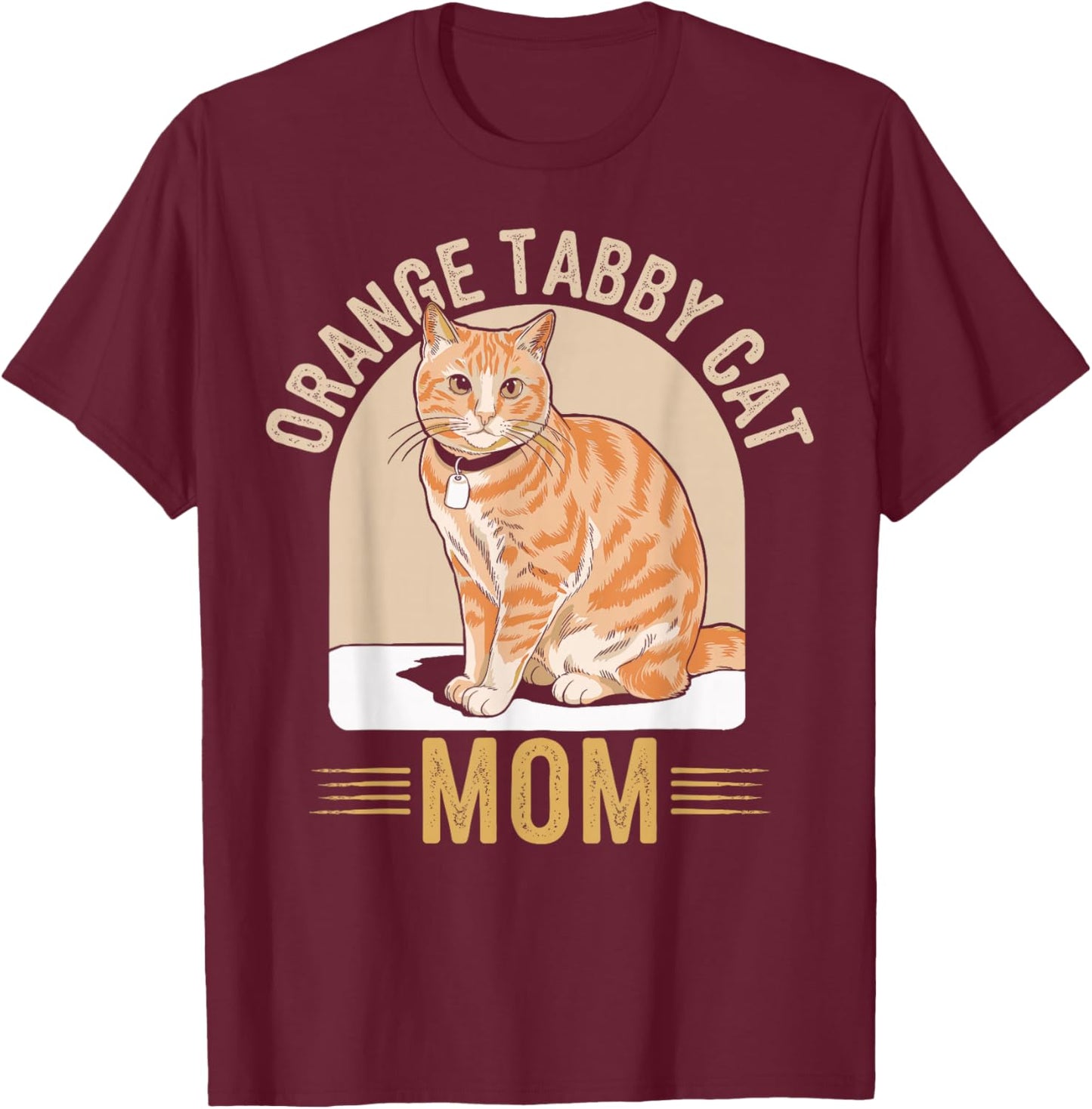 Tabby Cat Orange Cat Mom T-Shirt - T-Shirt | Maroon
