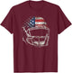 American Football Players Helmet US Flag T-Shirt - T-Shirt | Maroon