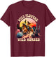 Sunset Cowgirl Riding Horse Wild Flowers - Wild Horses T-Shirt - T-Shirt | Maroon