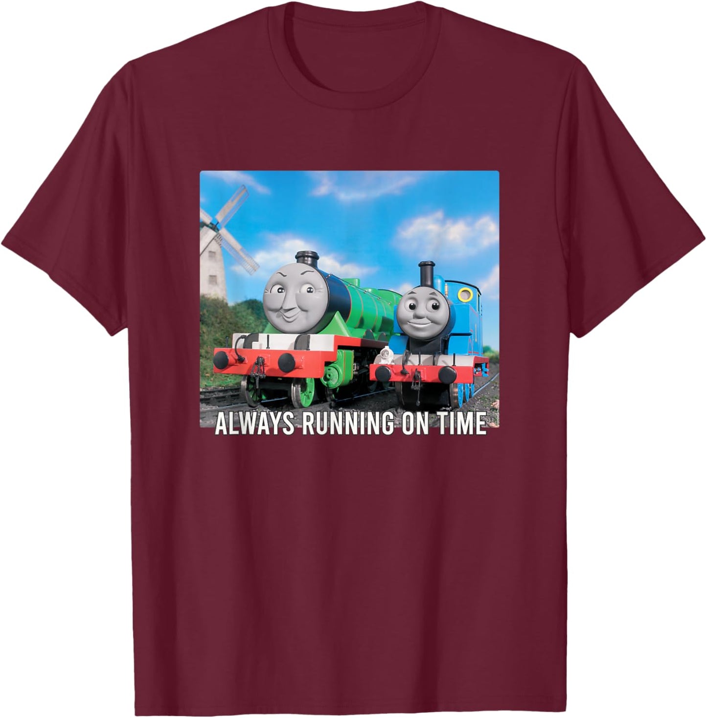 Thomas & Friends - Always Running on Time T-Shirt - T-Shirt | Maroon