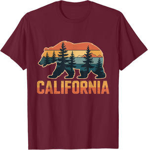 California Bear Vintage Wilderness Graphic T-Shirt - T-Shirt | Maroon