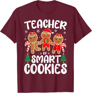Teacher of Smart Cookies Funny School Christmas Party Women T-Shirt - T-Shirt | Maroon