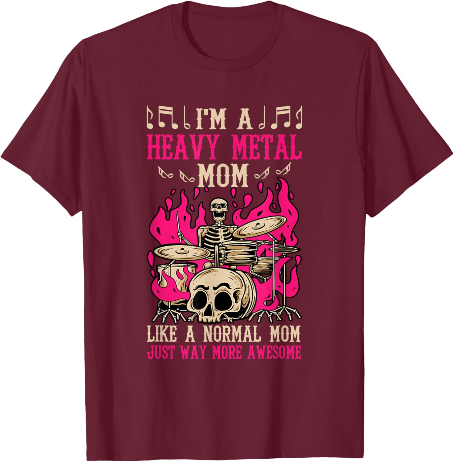 I'm A Heavy-metal Mom Hardrock Mother T-Shirt - T-Shirt | Maroon