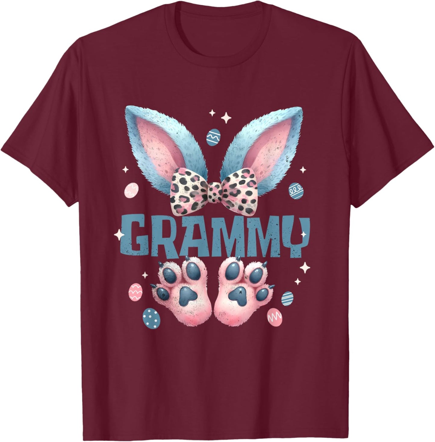 Women Grammy Easter Happy Easter Day Mommy Bunny Grandma T-Shirt - T-Shirt | Maroon