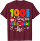 100 Days of Living That 3rd Grade Life Boy Girl Teacher T-Shirt - T-Shirt | Maroon