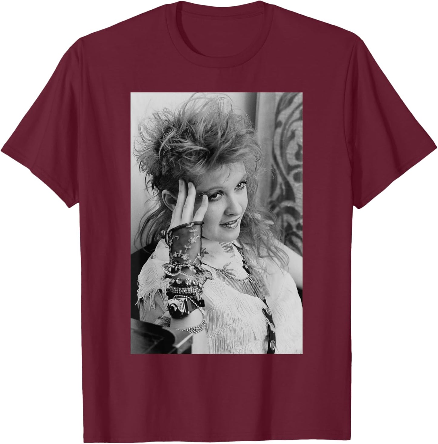 Cyndi Lauper US Pop Singer Songwriter Photo Shoot T-Shirt - T-Shirt | Maroon