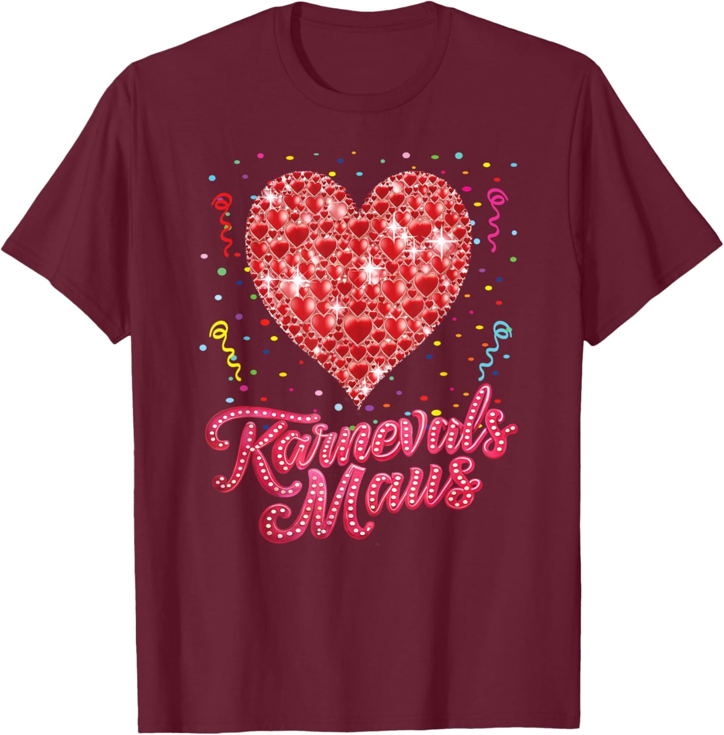 Carnival Mouse Carnival Costume Girls Confetti T-Shirt - T-Shirt | Maroon