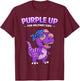 Purple Up for Military Kids Military Child Month Dinosaur T-Shirt - T-Shirt | Maroon