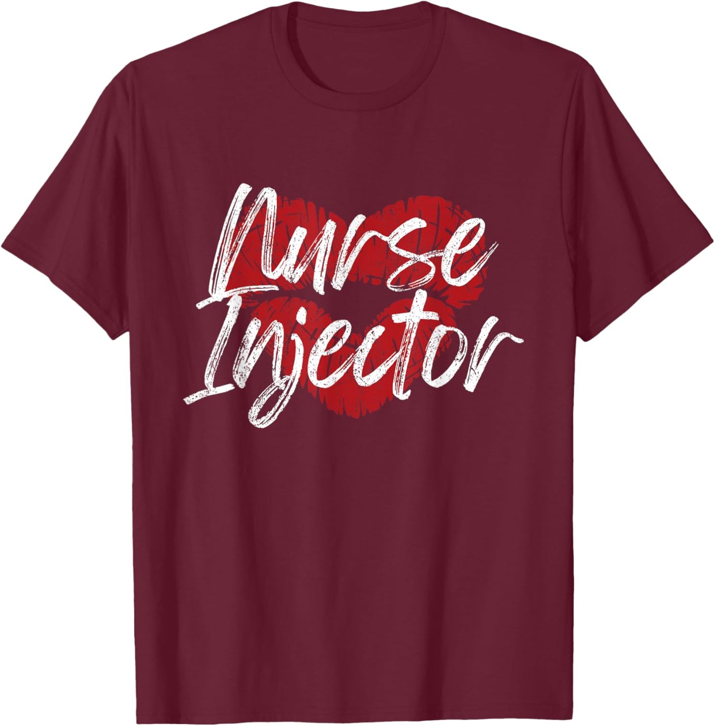 Vintage Nurse Injector Kiss Aesthetic Nurse Injector T-Shirt - T-Shirt | Maroon