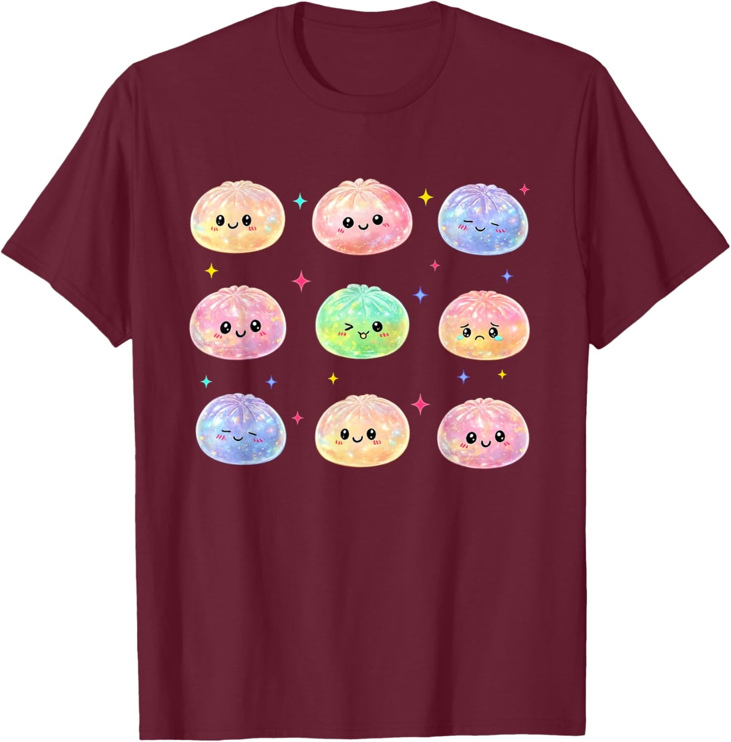Kawaii Dumpling Cute Pastel Anime Dumpling Lovers Kids Girls T-Shirt - T-Shirt | Maroon