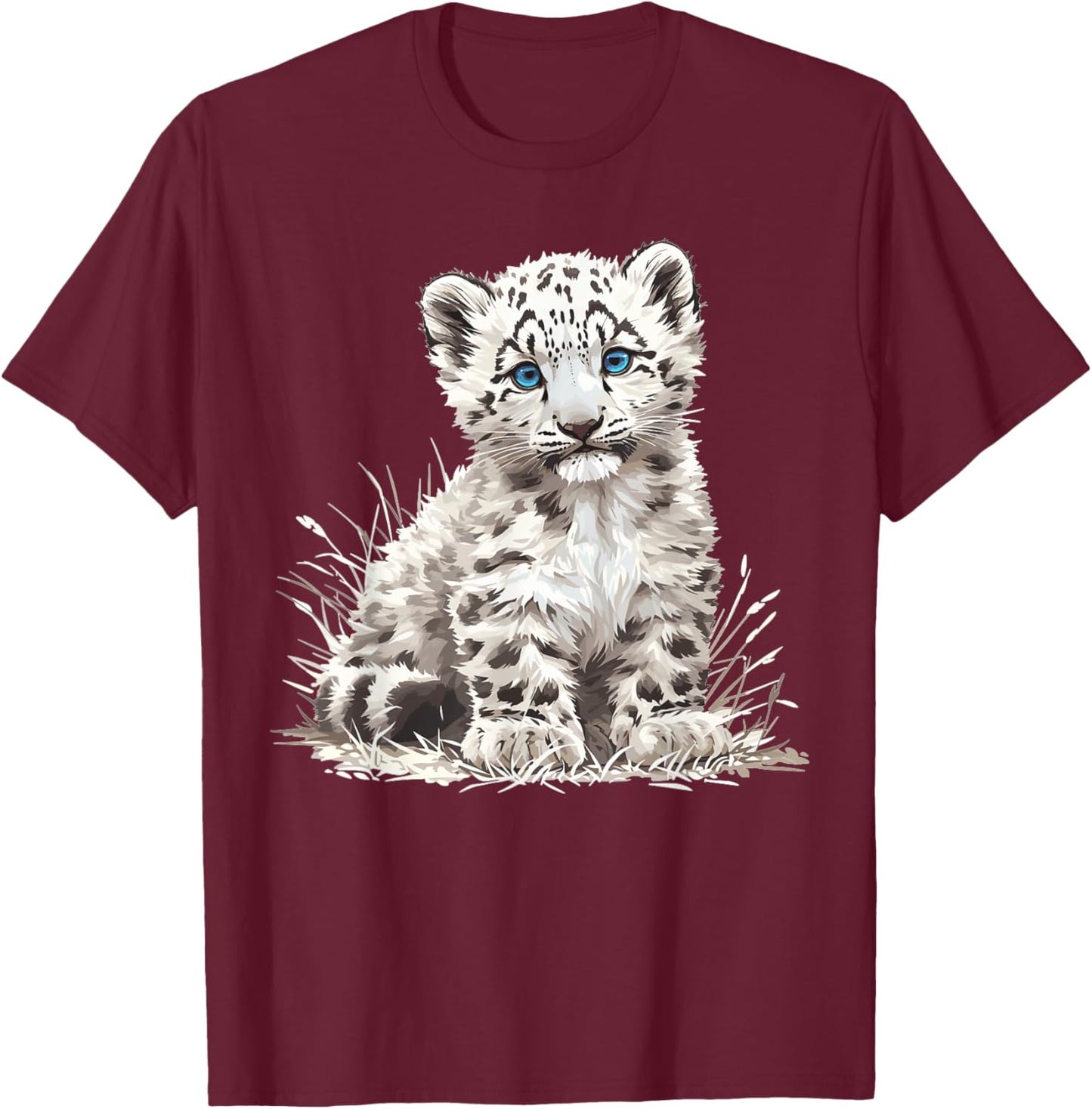 Snow Leopards Lovers Snow Leopard T-Shirt - T-Shirt | Maroon