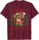 Have Yourself A Mooey Little Christmas Funny Cow Santa Women T-Shirt - T-Shirt | Maroon