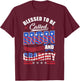 Blessed To Be Called Mom And Grammy American Flag T-Shirt - T-Shirt | Maroon
