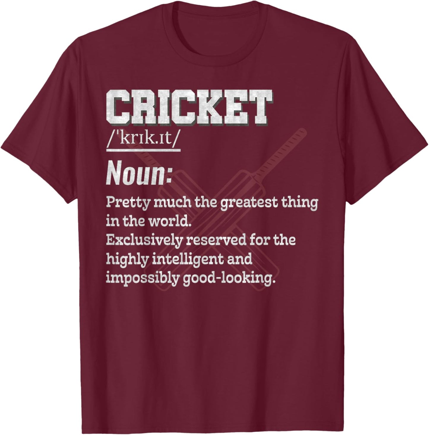 Cricket Definition For Sports Team Cricket Player T-Shirt - T-Shirt | Maroon