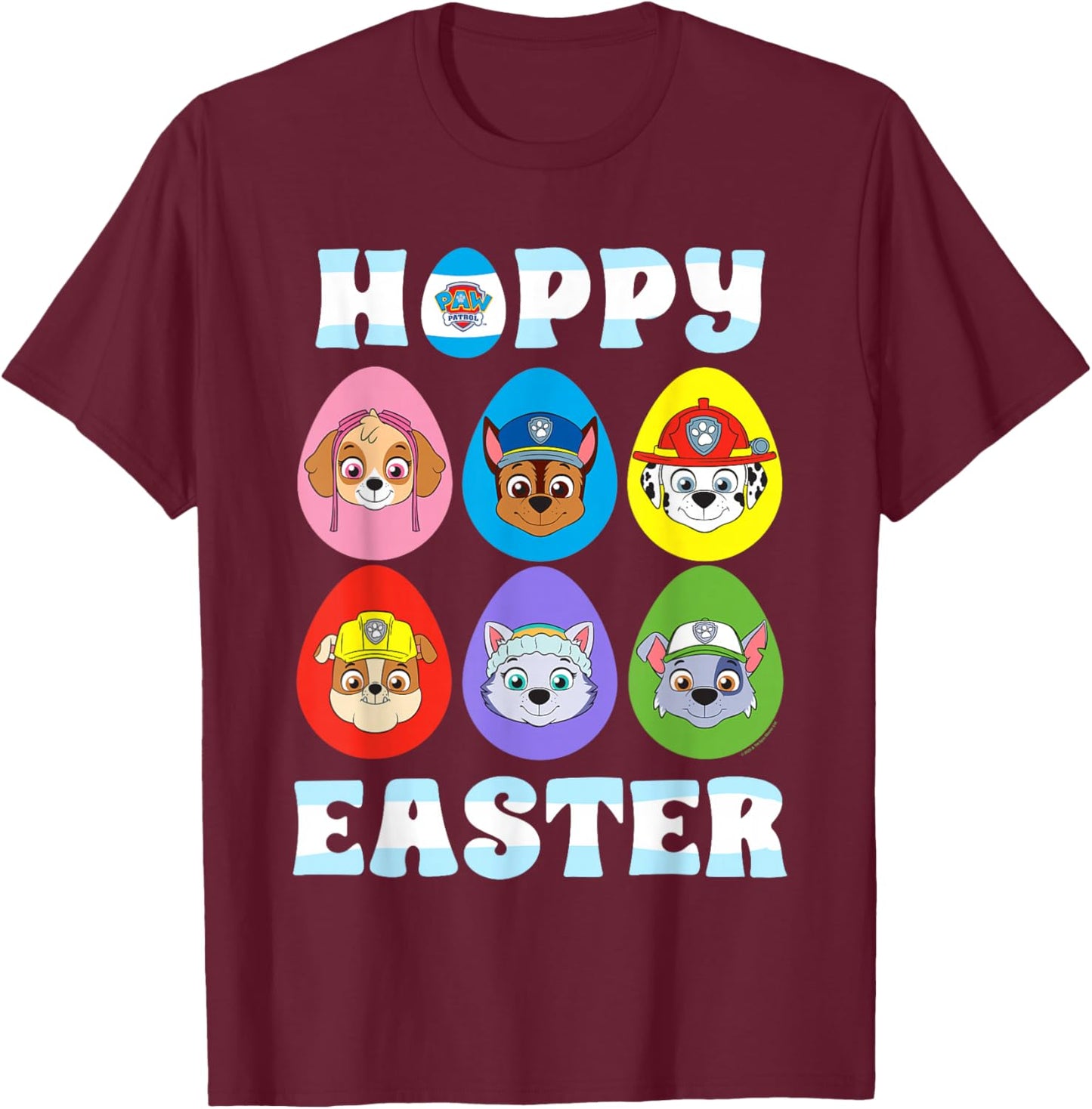 PAW Patrol Hoppy Easter Eggs T-Shirt - T-Shirt | Maroon