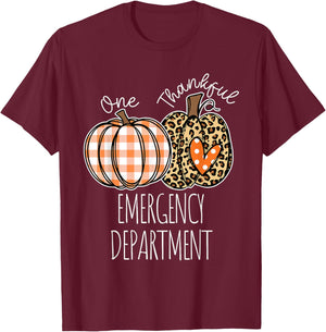 Emergency Department Happy Thanksgiving ED Nurse ER Nurse T-Shirt - T-Shirt | Maroon