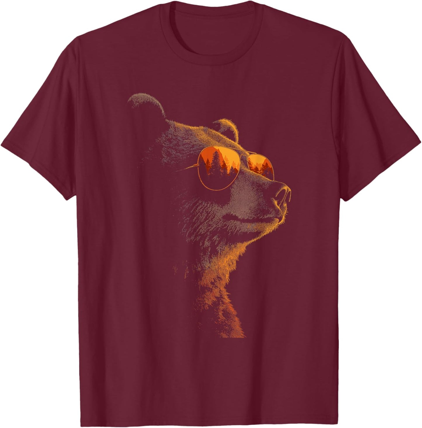 Retro Novelty Men Women Kids Funny Bear T-Shirt - T-Shirt | Maroon