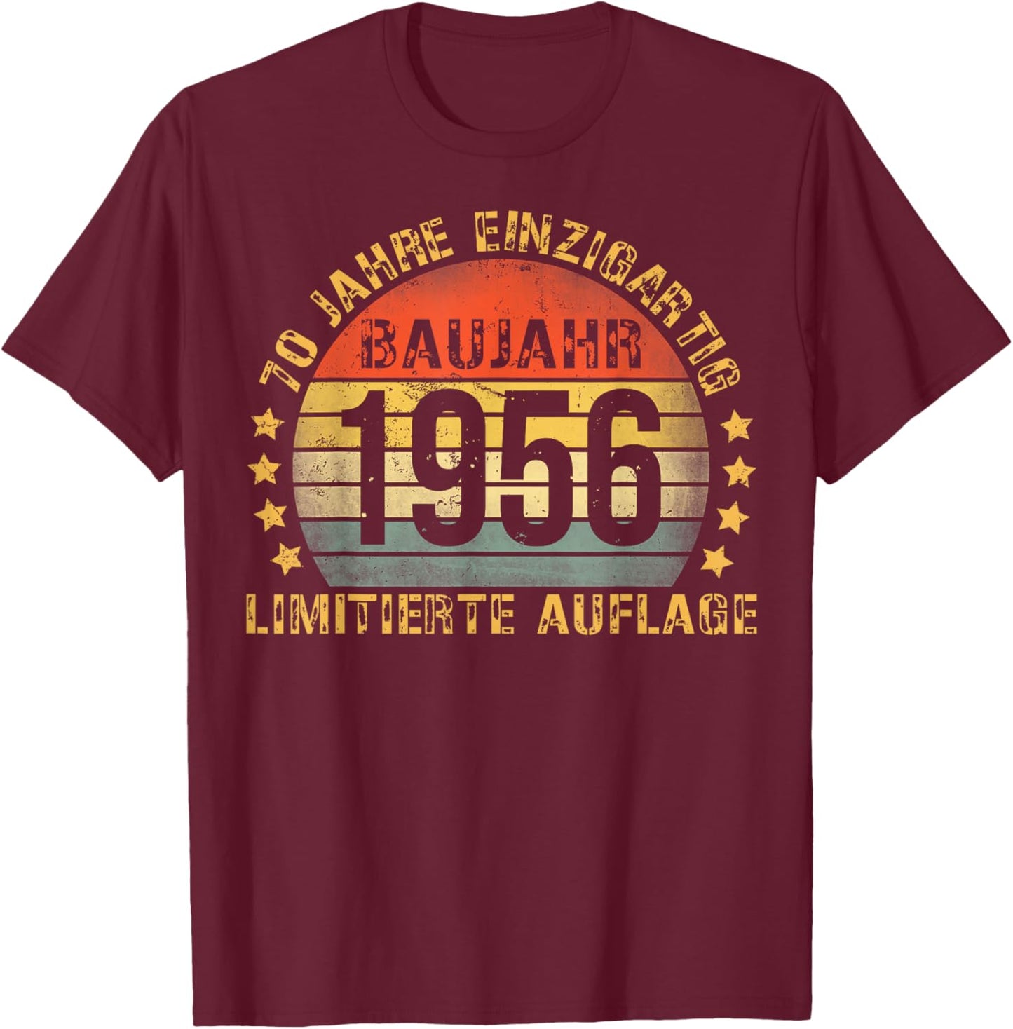 1956 Birthday Man 70th Decoration Funny 70s 70th Birthday T-Shirt - T-Shirt | Maroon
