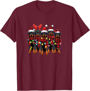Rottweiler Christmas Rottweilers Xmas Rottweiler Lover T-Shirt - T-Shirt | Maroon