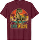 SABA Saurus Vintage T-Rex Dinosaur Fathers Day T-Shirt - T-Shirt | Maroon