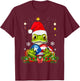Patriotic Puerto Rico Flag Frog Tree Christmas Puero Rican T-Shirt - T-Shirt | Maroon