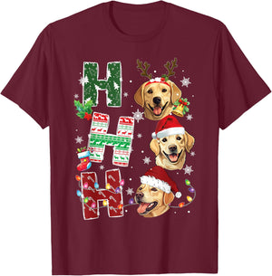 Ho Ho Ho Labrador Retriever Christmas Dogs Costume Pajamas T-Shirt - T-Shirt | Maroon